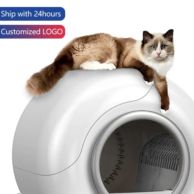 Otomatik Kedi Kutusu Akıllı Uygulama Kontrolü Kendi Kendini Temizleme Çöp Kutuları