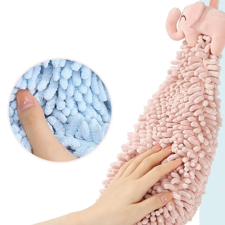 Karikatür Banyo Mutfak Rag Chenille Kabarık El Havlu