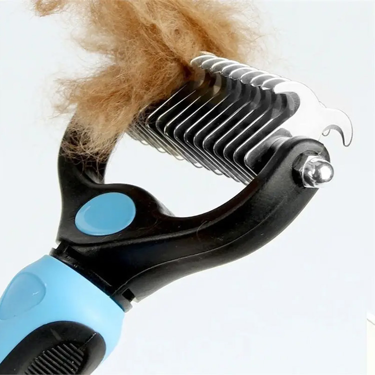 Çift taraflı Deshedding Demating Tımar Fırçası