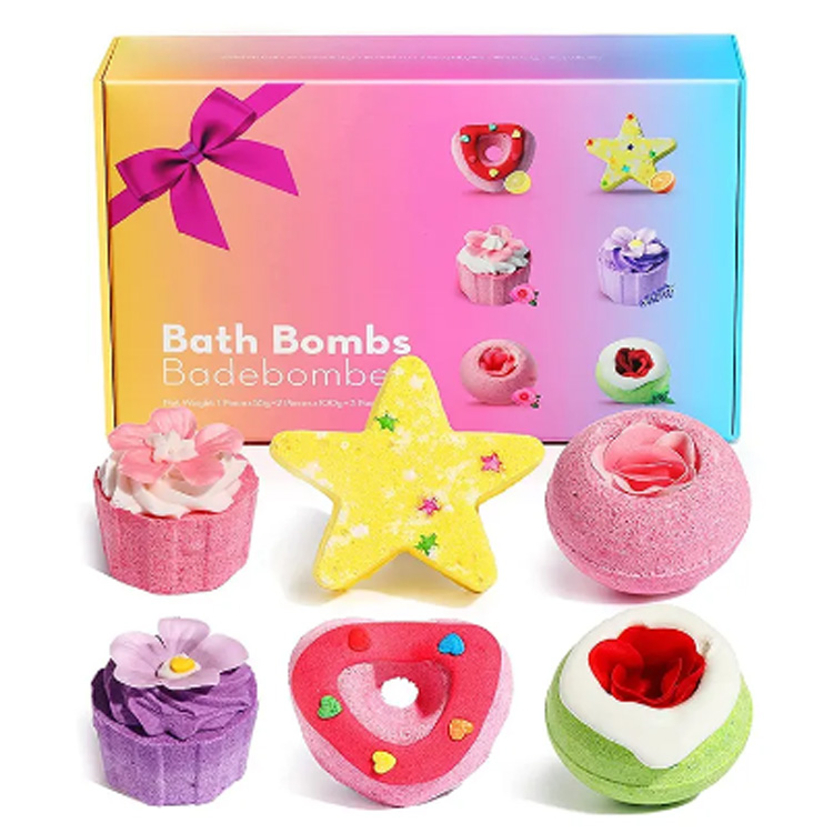 Aile otel banyo renkli cupcake sevimli gazlı banyo bomba