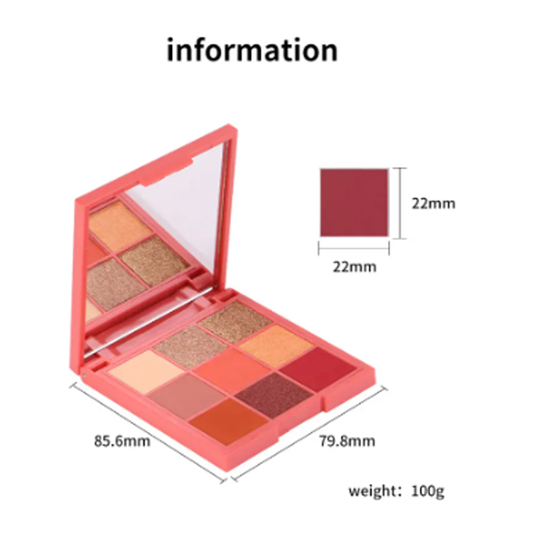 Makyaj Shimmer Matte 9 Renk Kare Göz Farı Paleti
