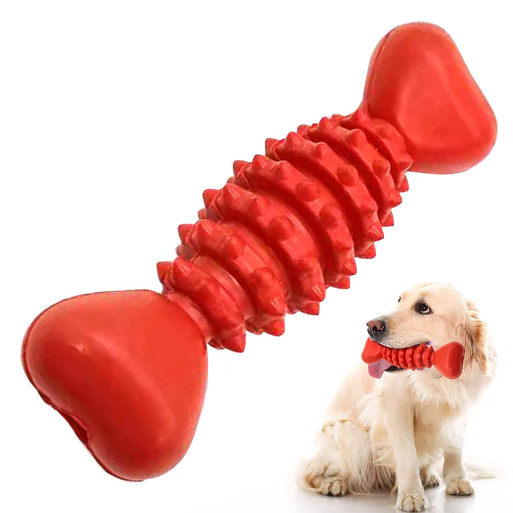 Doğal kauçuk kemik şekli diş temizleme köpek çiğneme oyuncak
