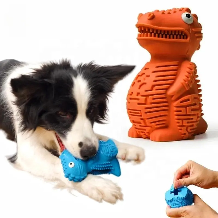 Sert Getir Çiğneme Dayanıklı Kauçuk Dinozor Bulmaca Köpek Oyuncak
