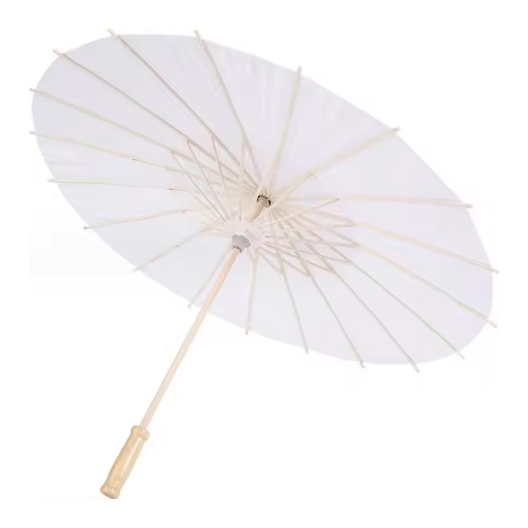 Ahşap Şemsiye Mini Beyaz Kağıt Şemsiye Parasol